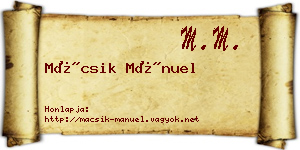 Mácsik Mánuel névjegykártya
