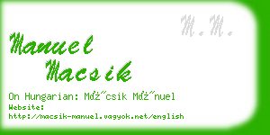manuel macsik business card